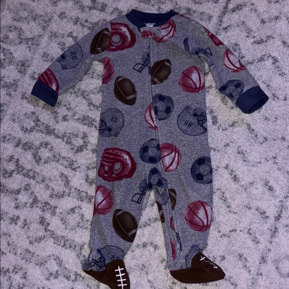 Carters Kids Sports-Themed One Piece Pajamas 9m